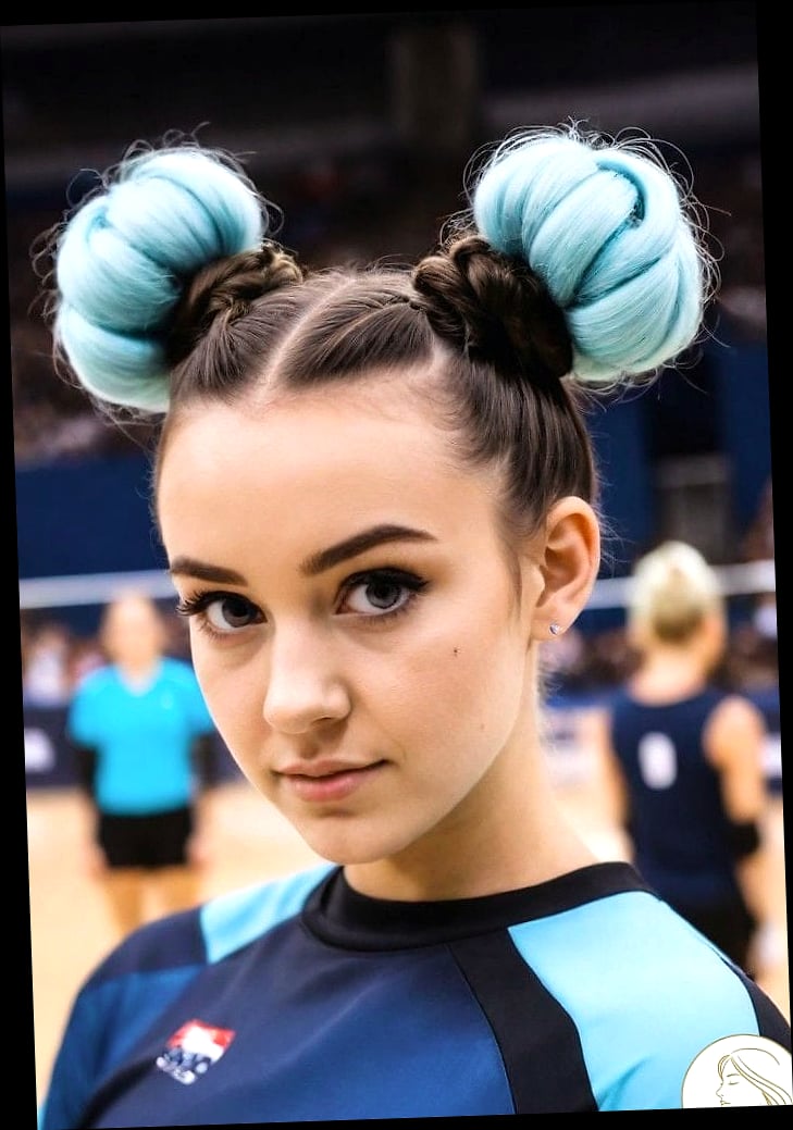 13 Volleyball Hairstyles For Short Hair That Are Actually Easy to DIY 7 The Space Buns