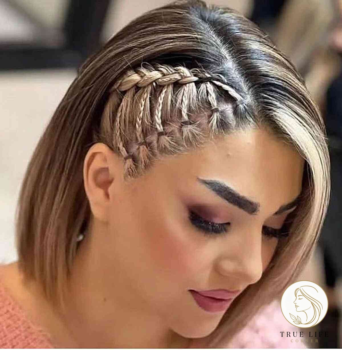 Stylish Side Braided Bob