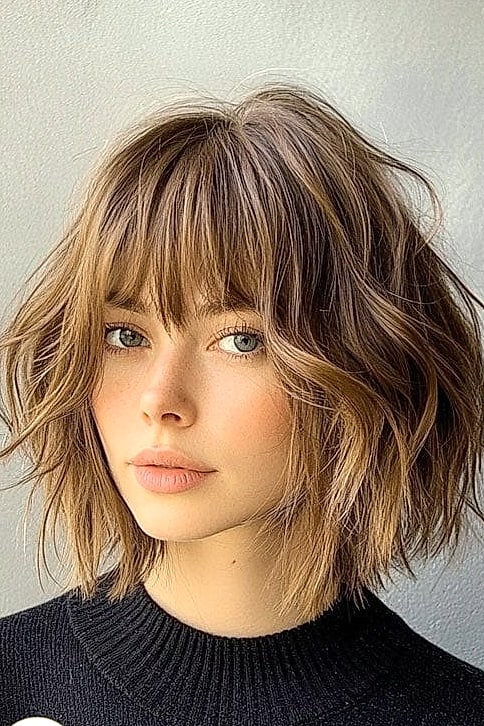 Textured Bob with Highlights
