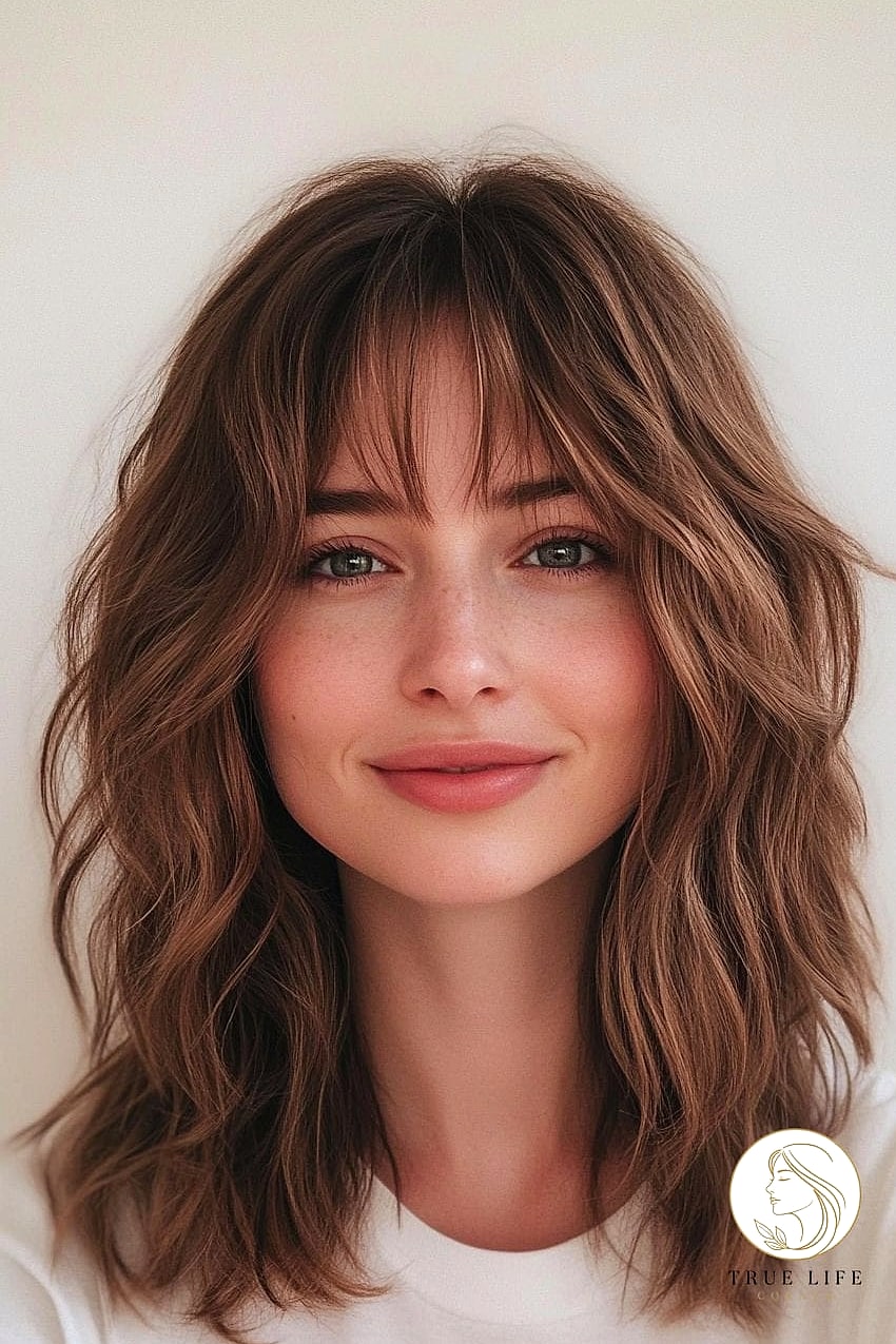 25 Hairstyles For Medium Length Hair With Layers That Are Trending on Pinterest This Week 25 Tousled Layers with Middle Part
