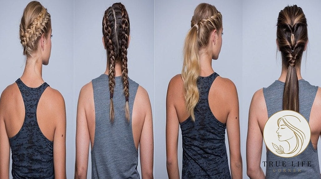 27 Gym Hairstyles For Long Hair Inspo That's Giving Us Everything 17 Triple Braided Pigtails