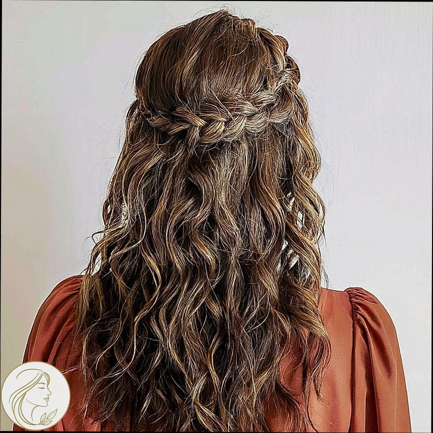 30 Hairstyles For Short Curly Hair for the Ultimate Glow Up 9 Twisted Half-Up Bun