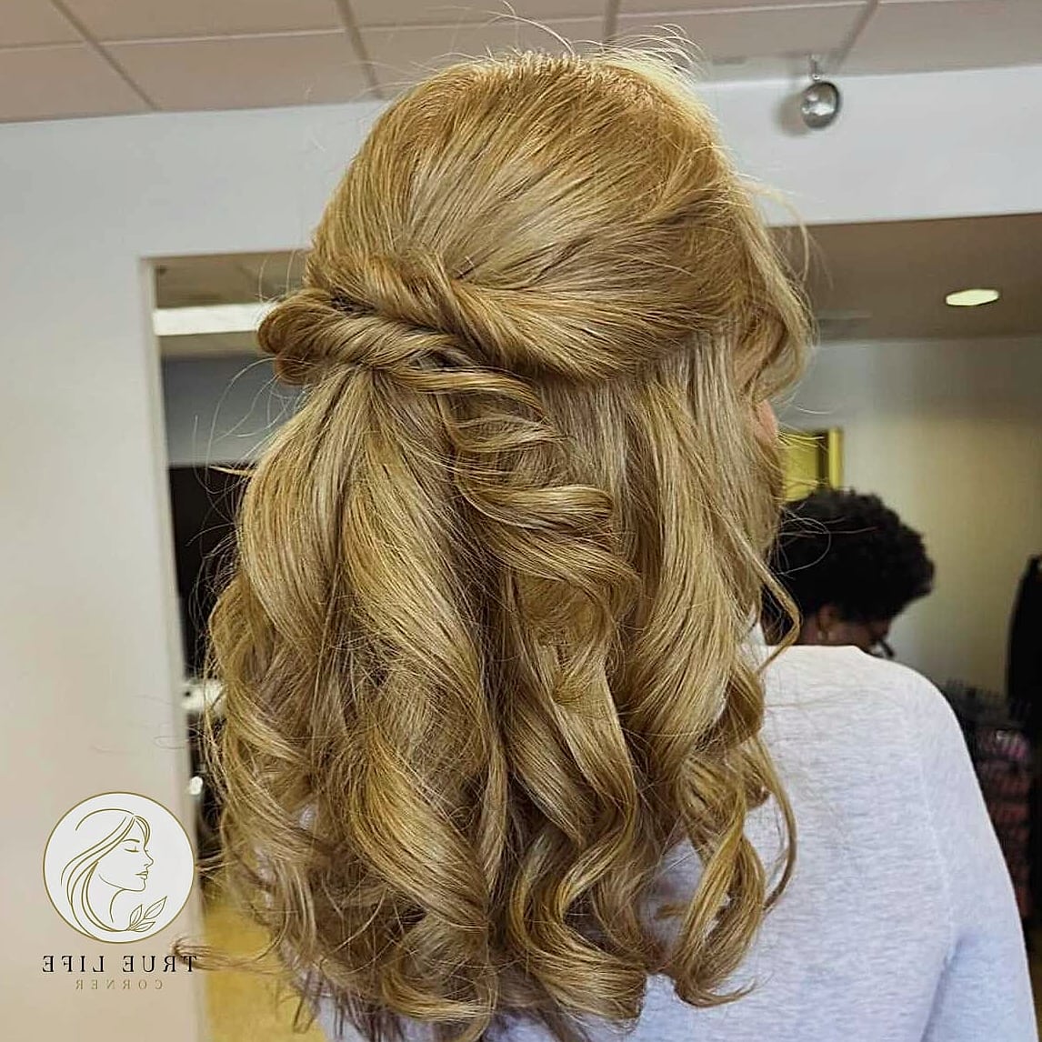 30 Quick Easy Hairstyles For Medium Hair Inspo That's Giving Us Everything 18 Twisted Half-Up Space Buns