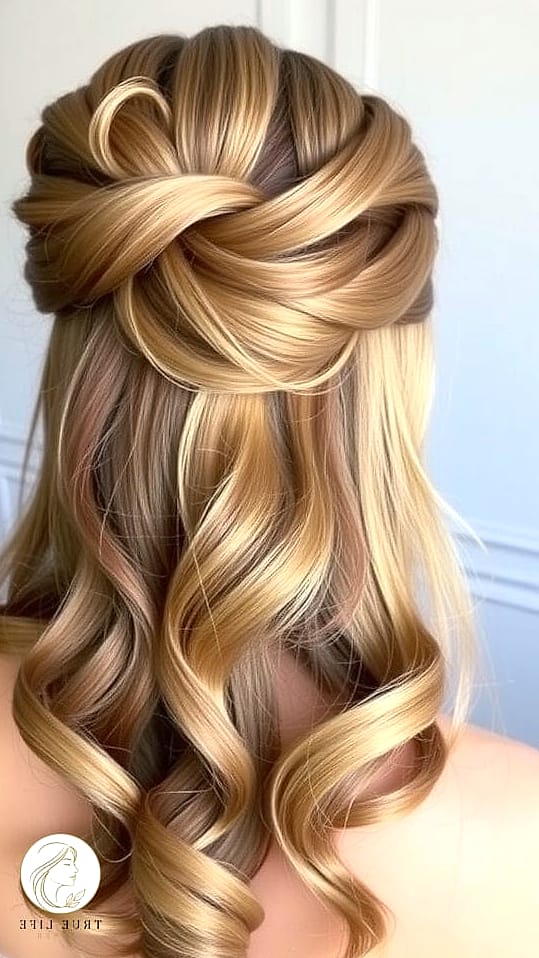 23 Prom Hairstyles For Medium Hair for When You Need a Fresh Change 12 Twisted Half-Up With Volume