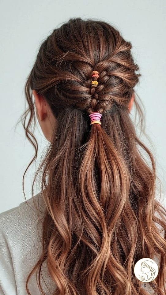 15 Work Hairstyles For Long Hair Looks That Will Seriously Inspire You 9 Twisted Half-Up Style