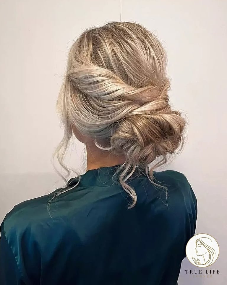 23 Prom Hairstyles For Medium Hair for When You Need a Fresh Change 19 Twisted Low Ponytail