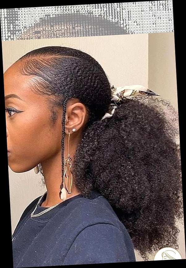 21 4C Natural Hairstyles Short 4C Hair You'll Want to Re-Create Immediately 7 Twist-Out Ponytail with Cornrow Base