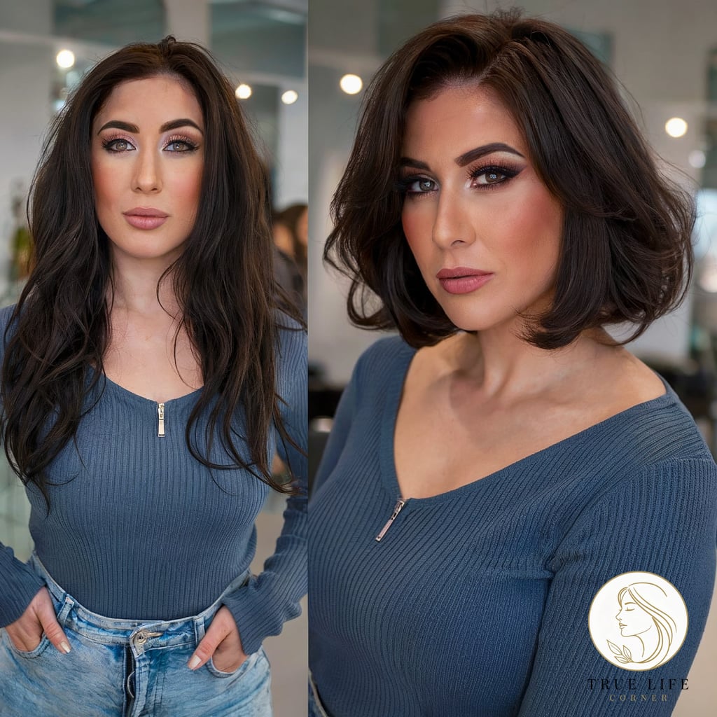 Voluminous Bob with Soft Layers