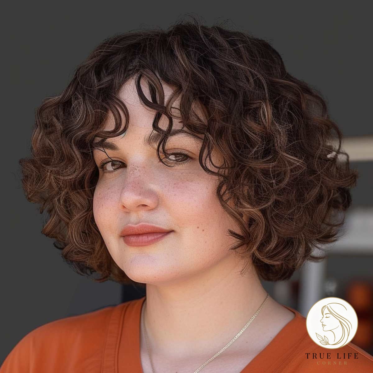 Voluminous Frizzy Chin-Length Curls