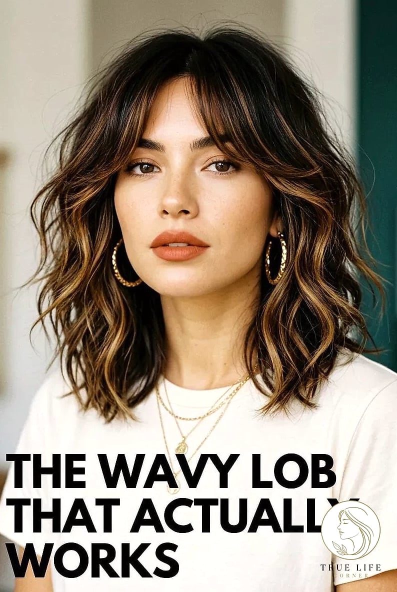 30 Quick Easy Hairstyles For Medium Hair Inspo That's Giving Us Everything 29 Wavy Lob with Highlights