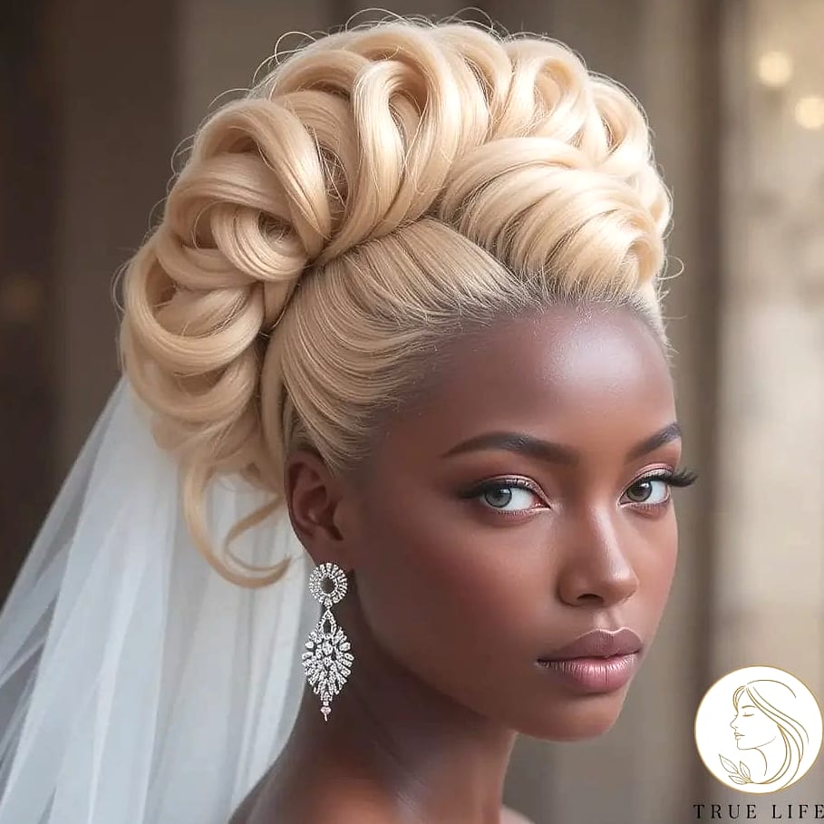 20 Short Wedding Hairstyles That Are Both Cute and Low Maintenance 18 Wavy Mohawk Updo
