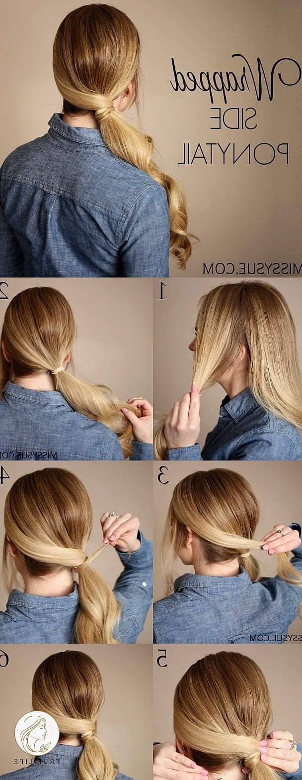 21 Quick Hairstyles For Long Hair to Transform Your Look Instantly 13 Wrapped Ponytail with Ribbon