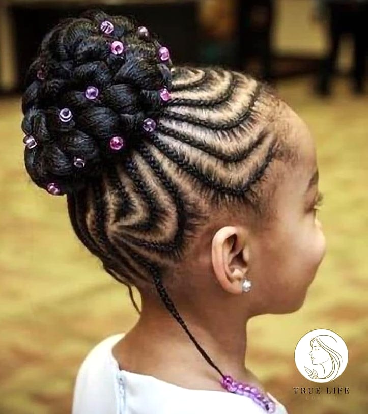 19 School Hairstyles For Long Hair That Are Both Cute and Low Maintenance 16 Braided Bun Combo