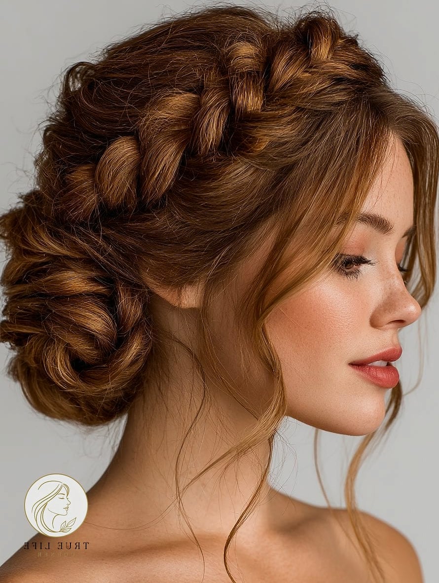 30 Bun Hairstyles For Long Hair That Belong on Your Inspiration Board 5 Braided Crown Bun