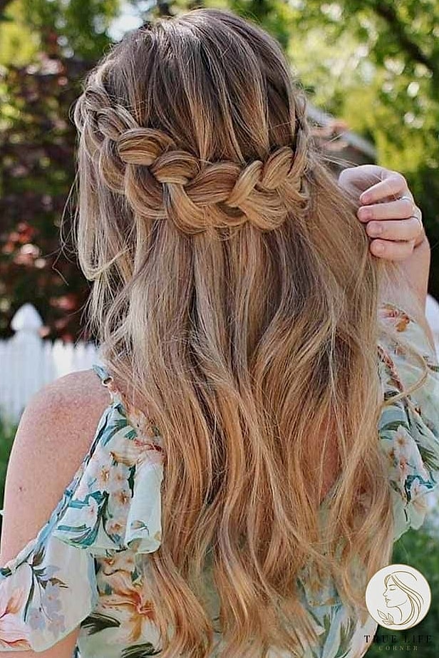19 School Hairstyles For Long Hair That Are Both Cute and Low Maintenance 9 Braided Crown