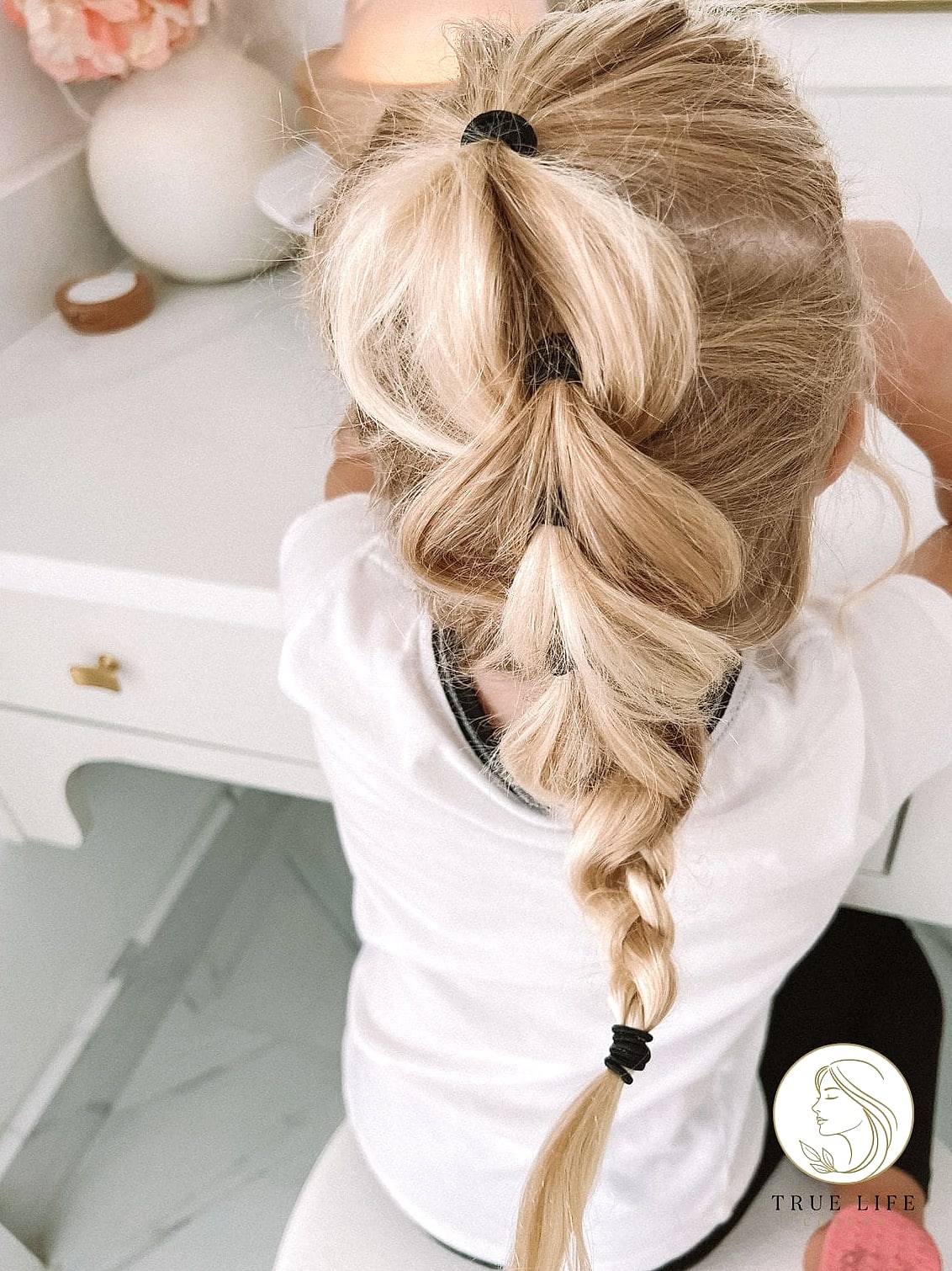 19 School Hairstyles For Long Hair That Are Both Cute and Low Maintenance 14 Braided Ponytail with Wrapped Base