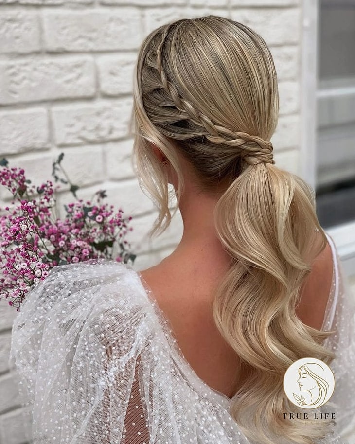 Braided Ponytail With Curled Ends