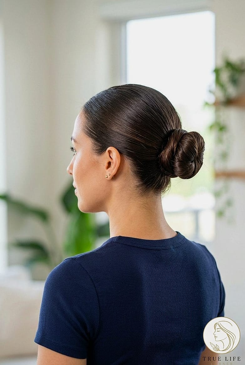 30 Bun Hairstyles For Long Hair That Belong on Your Inspiration Board 27 Bun with Wrapped Hair Tie Detail