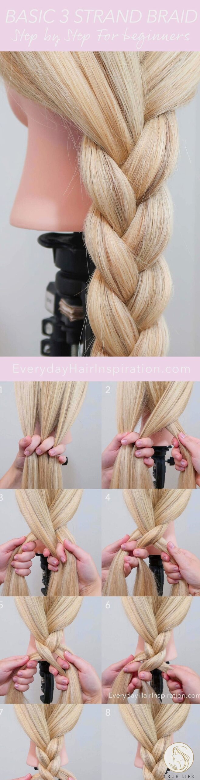 27 Beautiful Braid Hairstyles That Are Actually Easy to DIY 2 Classic Three-Strand Braid