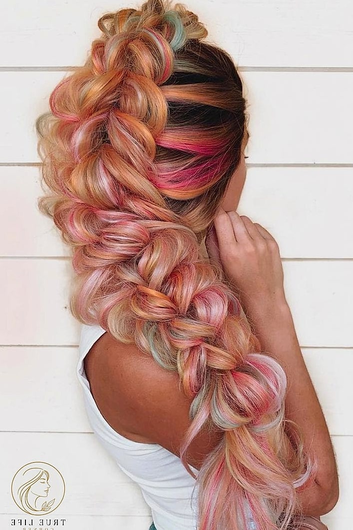 16 Dragon Braid Hairstyles for the Ultimate Glow Up 5 Colorful Dragon Braid with Balayage