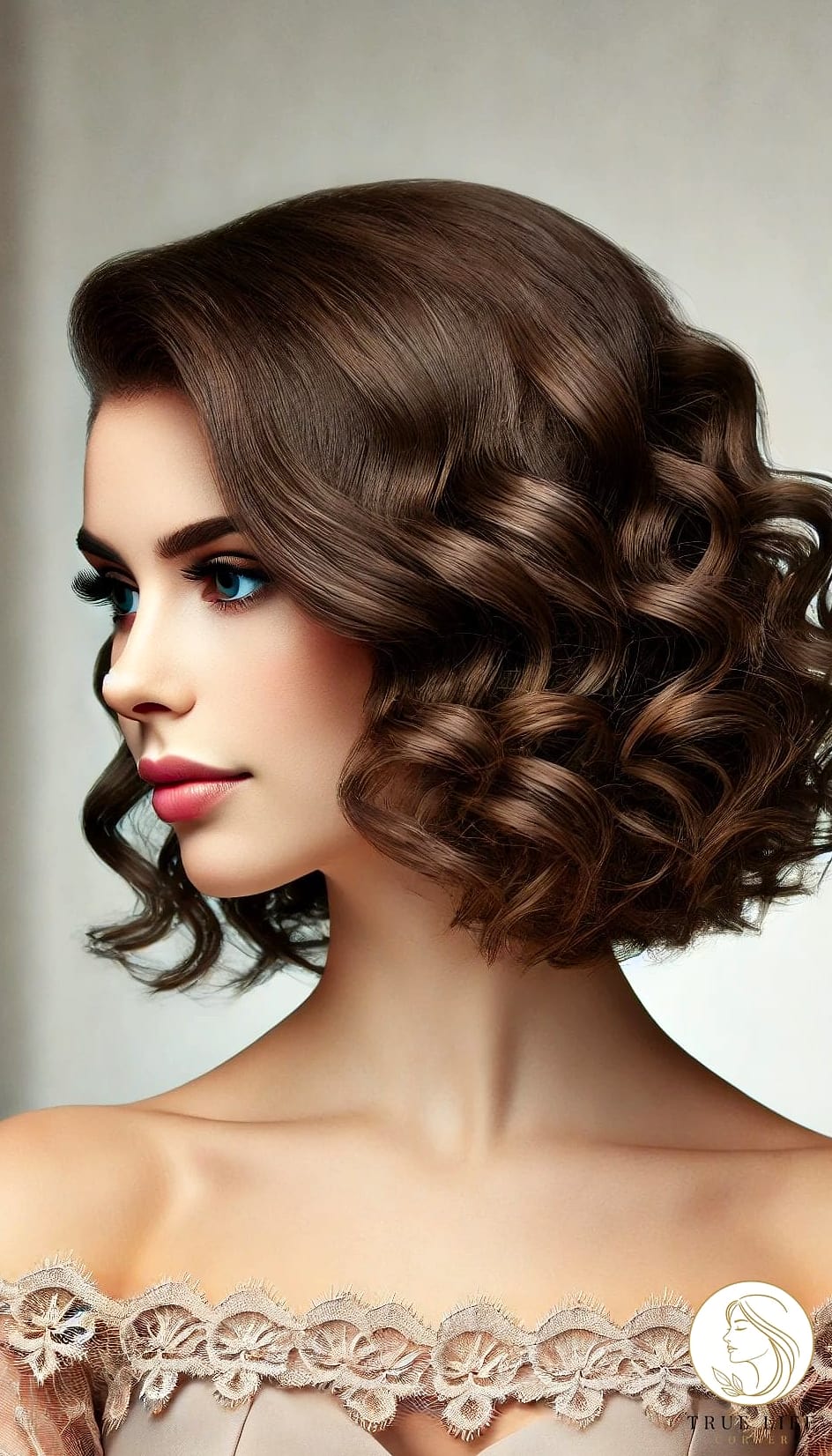 Curly Bob With Deep Side Part