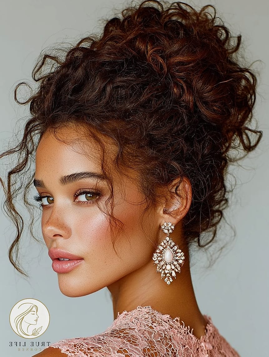 Curly Hair With Metallic or Jeweled Accents