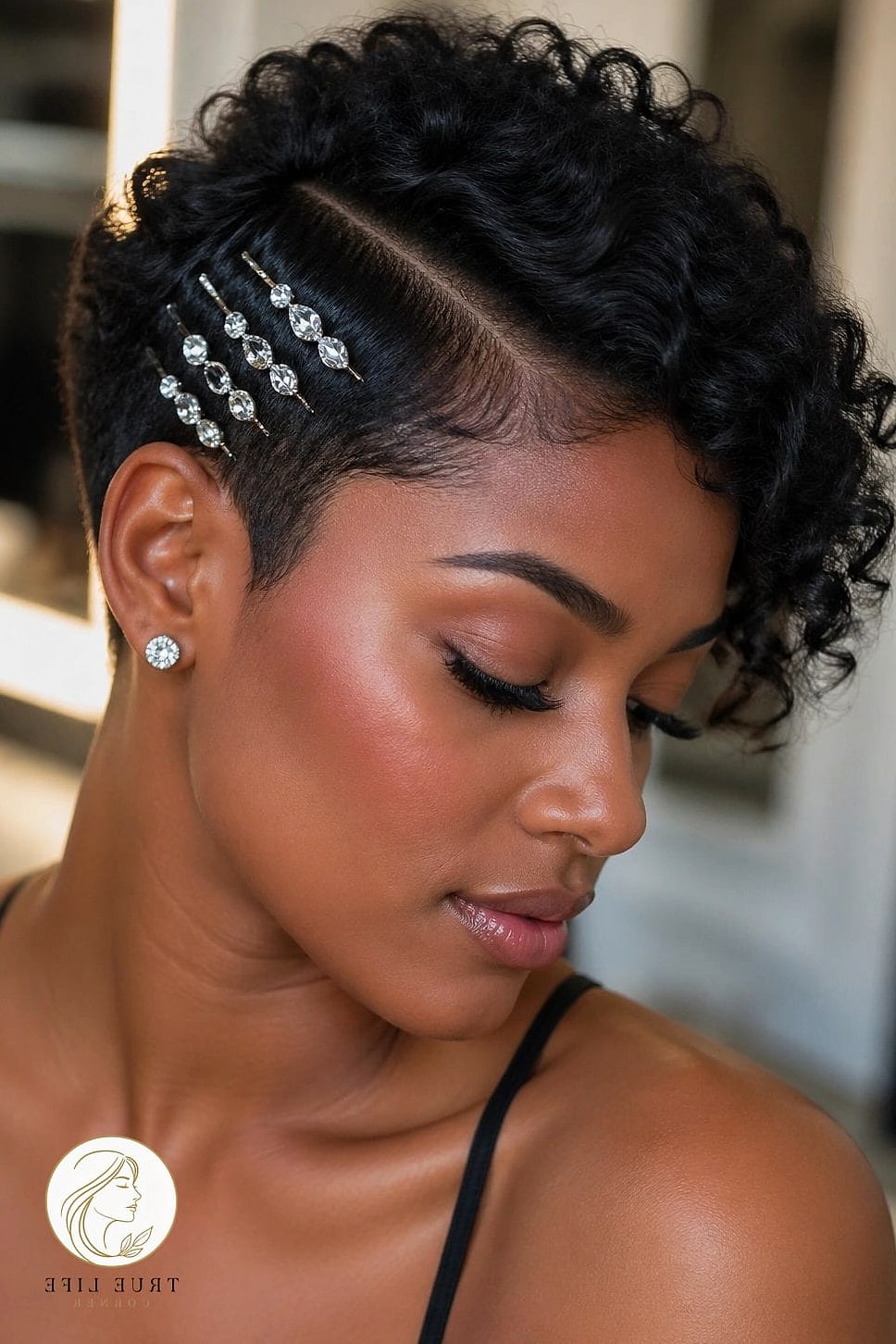 Curly Pixie With Soft Waves
