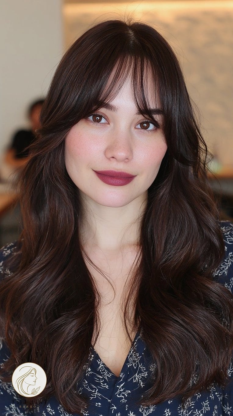 11 Elegant Hairstyles For Long Hair Perfect for Your Next Salon Appointment 5 Curtain Bangs with Long Layers