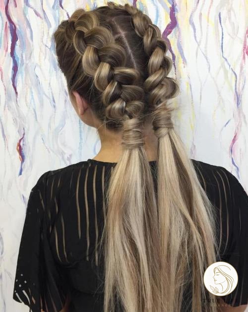 12 Dutch Braid Hairstyles for When You Need a Fresh Change 3 Dutch Braids and Ponies