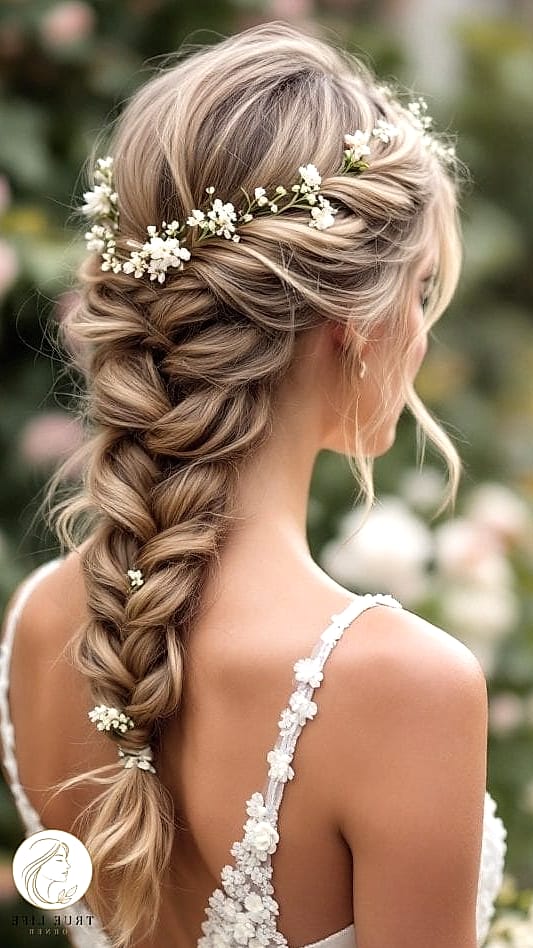 Fishtail Braid Draped Over One Shoulder