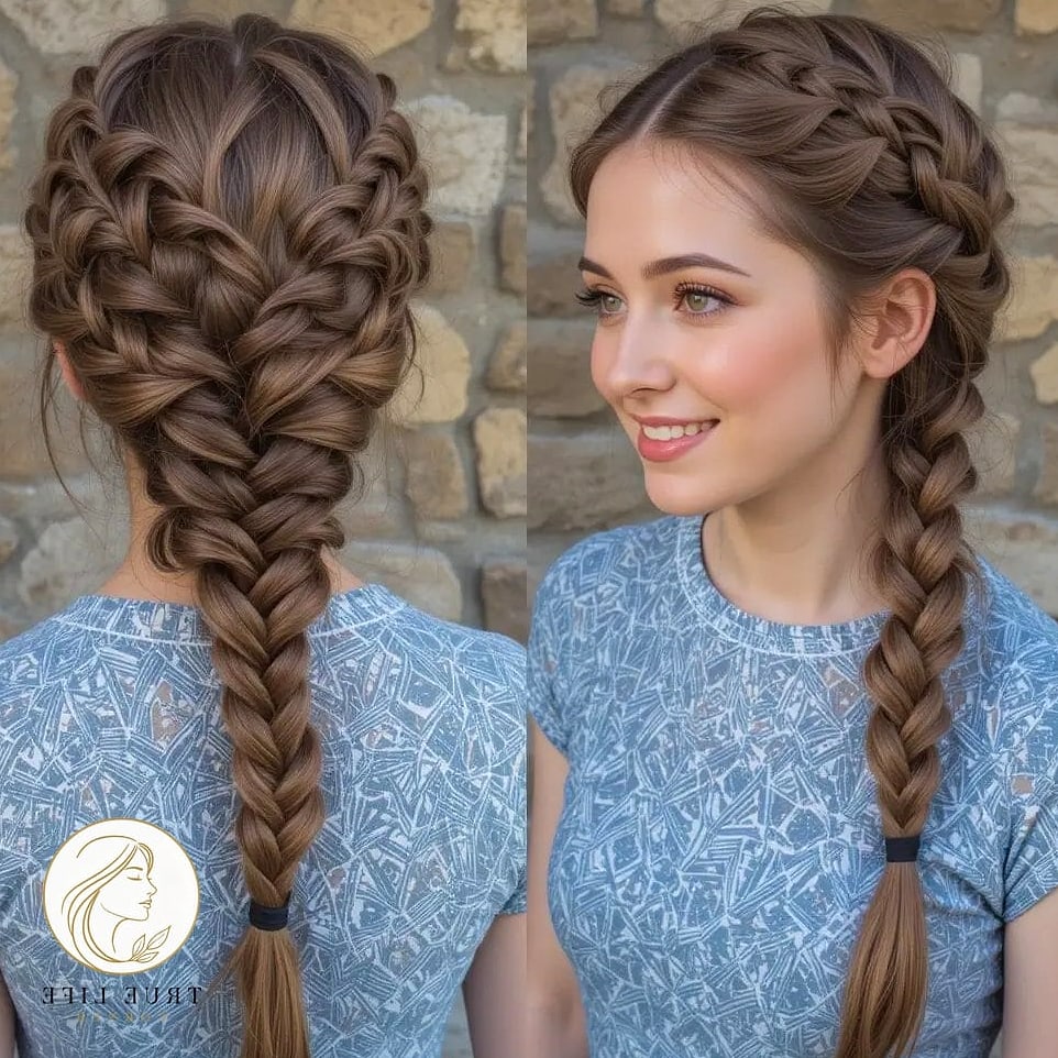 12 Dutch Braid Hairstyles for When You Need a Fresh Change 11 Fishtail Dutch Braid Combo