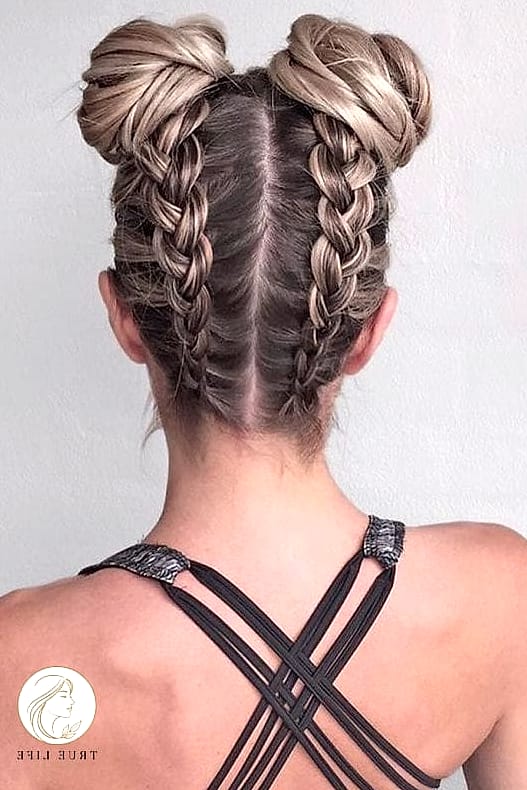 17 Gorgeous French Braid Hairstyles for Every Hair Type 15 French Braid Pigtail Buns
