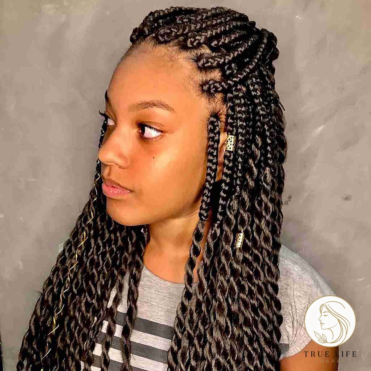 22 Twist Braid Hairstyles to Save Before They Blow Up 7 Half Up Braids and Twists