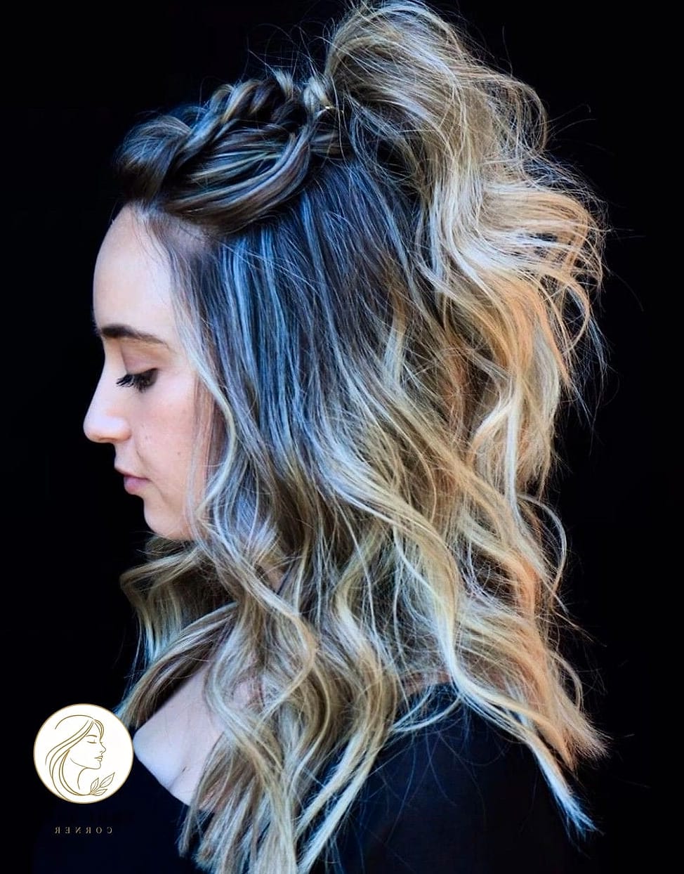 Half-Up Curled Style