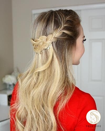 17 Gorgeous French Braid Hairstyles for Every Hair Type 4 Half Up Half Down French Braid