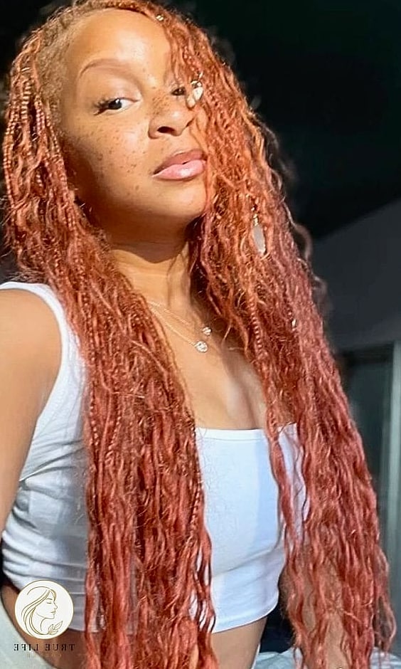 21 Color 30 Braids Ideas You Need to Try Right Now 7 Jumbo Braids with Copper Highlights
