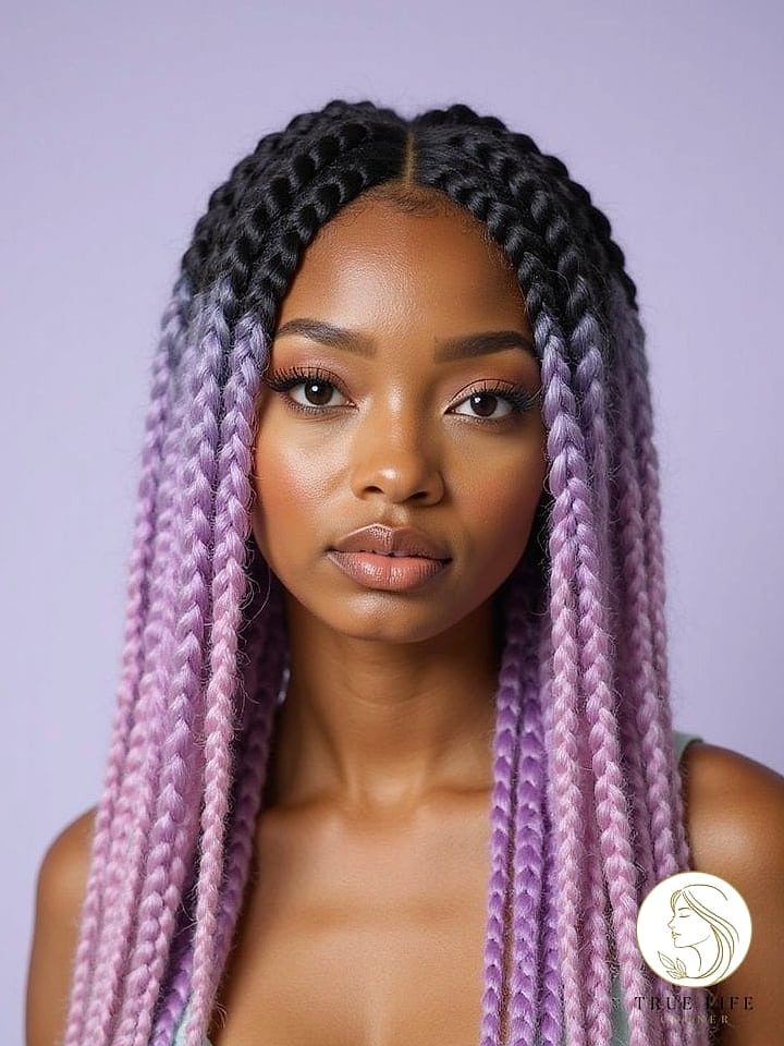21 Color 30 Braids Ideas You Need to Try Right Now 14 Knotless Braids with Pastel Pink Tips