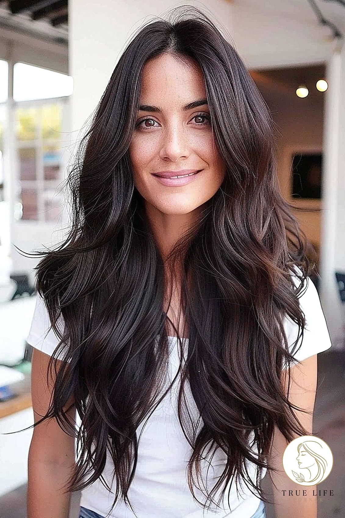 Long Hair with Dark Roots and Light Ends