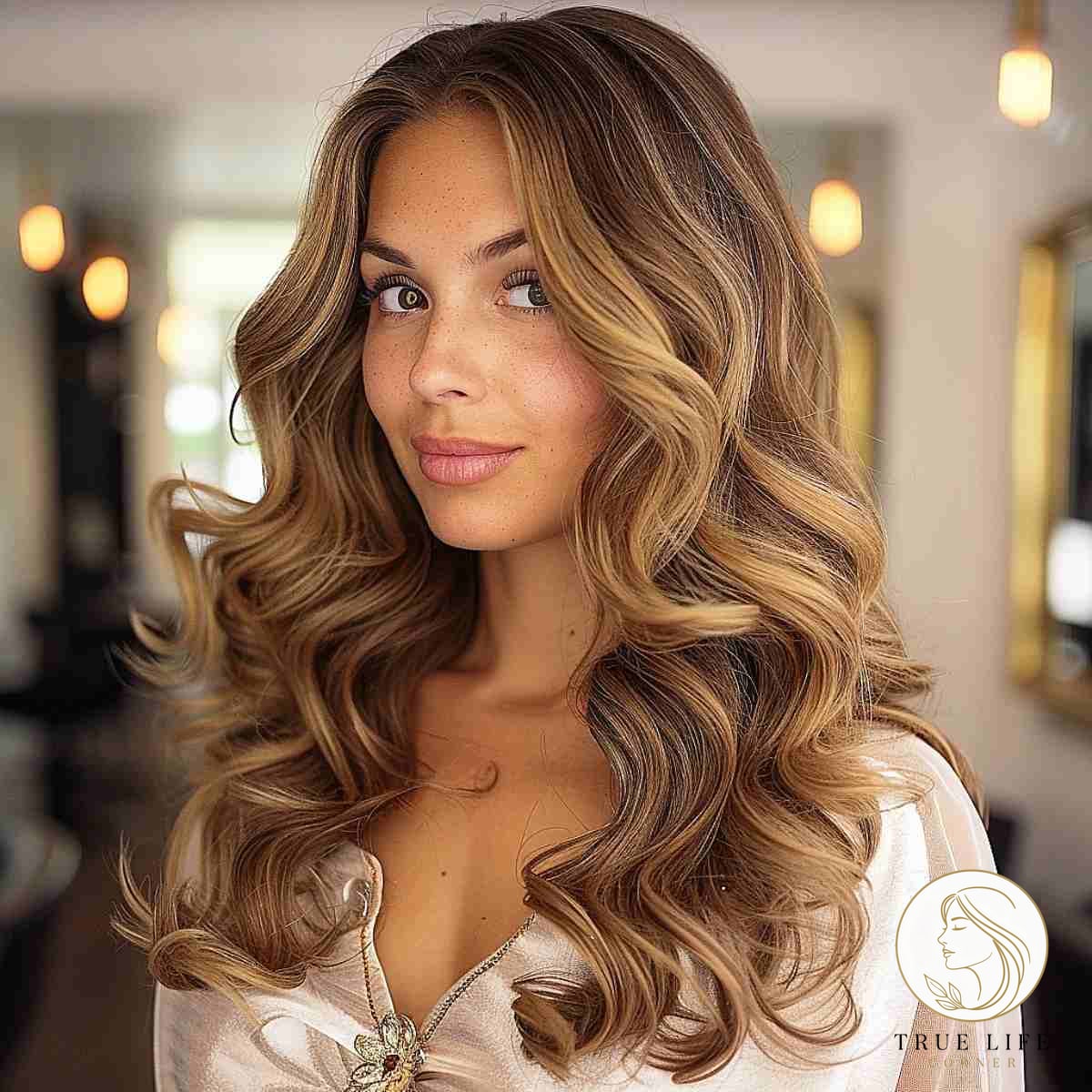 Long Prom Hair Downdo With Jumbo Curls