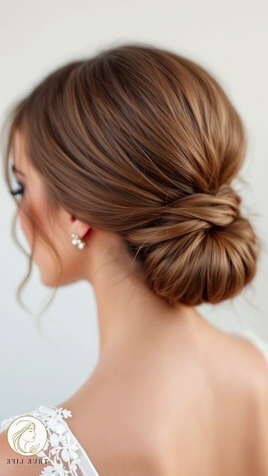 Low Sleek Bun With a Twist