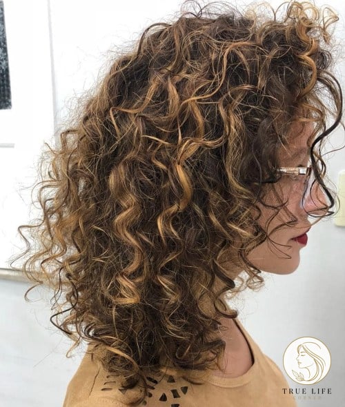 Medium Loosely Curled Hairstyle with Highlights