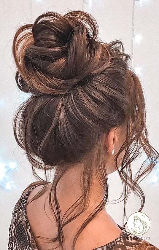 14 Up Hairstyles For Long Hair Perfect for Your Next Salon Appointment 10 Messy High Bun