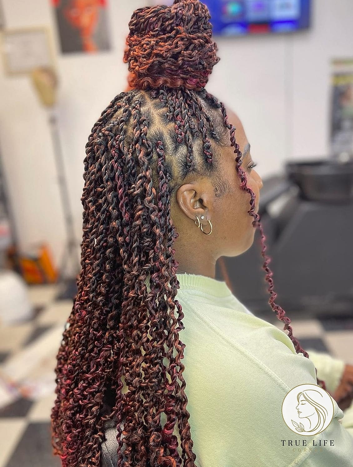 21 Color 30 Braids Ideas You Need to Try Right Now 12 Passion Twists with Peekaboo Purple