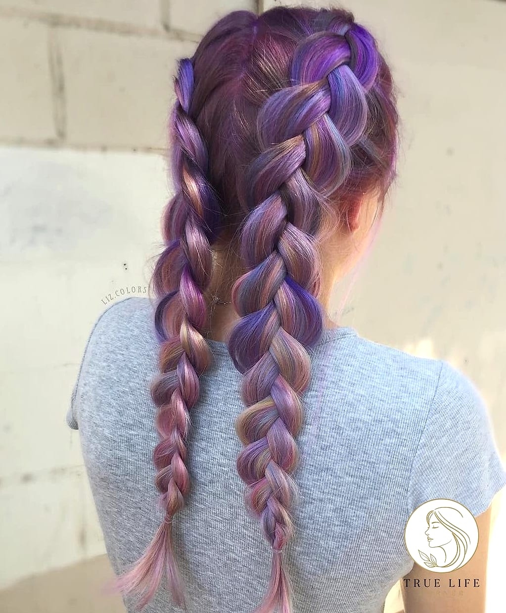 12 Dutch Braid Hairstyles for When You Need a Fresh Change 9 Pastel Purple to Pink Dutch Braids