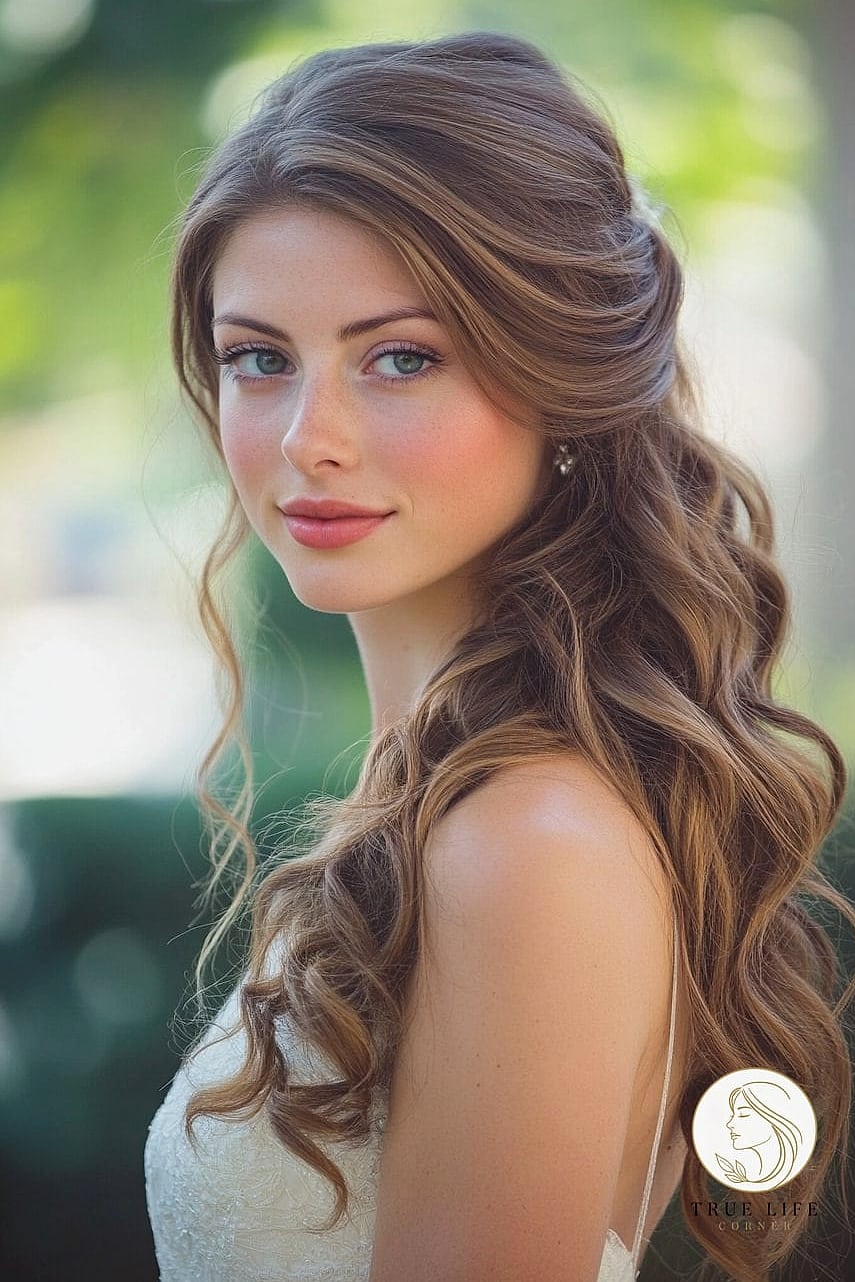 Side-Swept Curls With a Deep Part