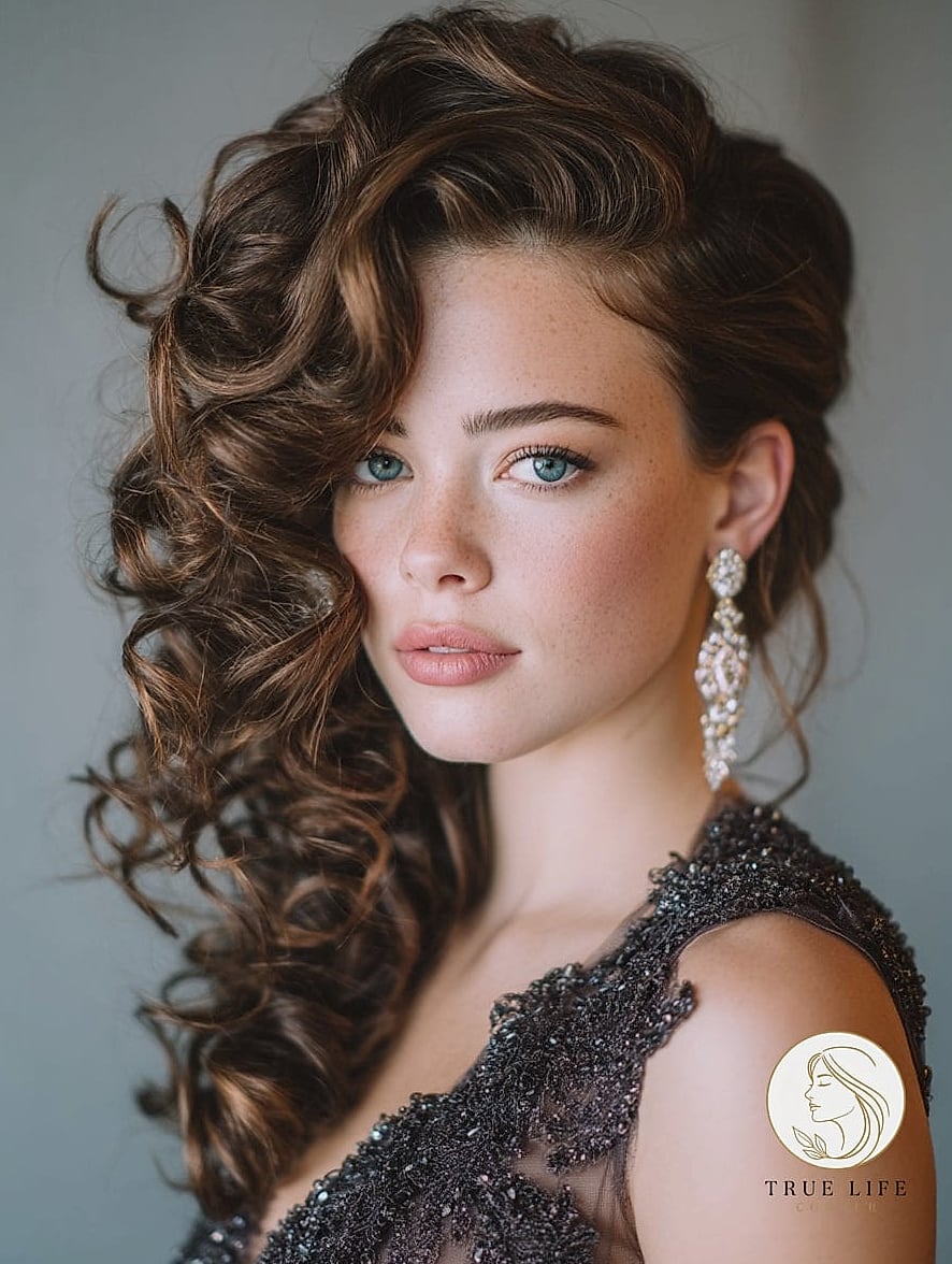 Side-Swept Curly Waves