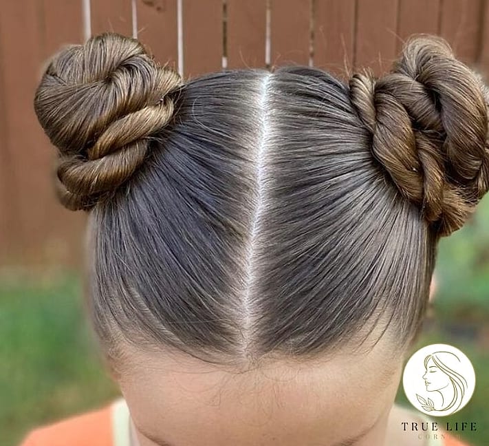 19 School Hairstyles For Long Hair That Are Both Cute and Low Maintenance 10 Space Buns