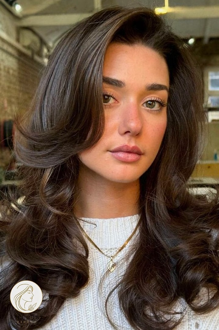 16 Party Hairstyles For Long Hair to Show Your Stylist ASAP 3 Voluminous Blowout with Bouncy Curls