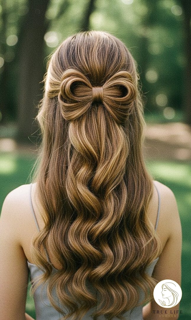 Voluminous Half-Up With a Bow Detail