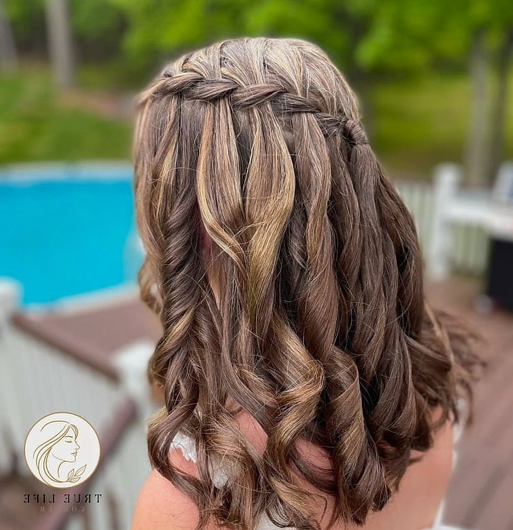 Waterfall Braid Into Loose Curls